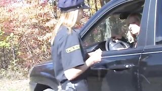 Leather Jacket Girl Arrested, Handcuffed really Tight