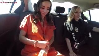 Prison Teen Handcuffed in a Car