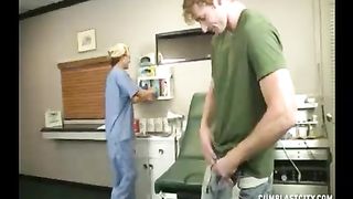 Over Ejaculation His Problem, The Blonde Nurse Wants Having A Look