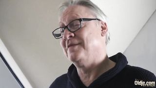 Horny Teen Rides Grandpa Cock then Sucks it Deepthroat