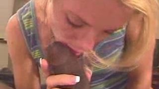 Blond fucked by black and white