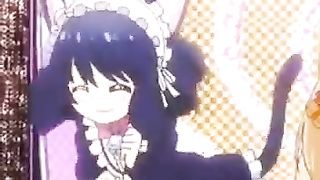 Loli Kyuuu Maid Neko Girl "dances" Happily