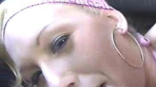 Hot blonde chick sucks boyfriend in a car (part 2)