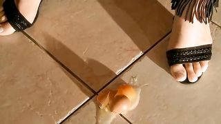 Cute maid bound and fucked with carrot and cucumber.