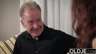 Old Young Porn Natural Teen Takes Grandpa cock In her pussy