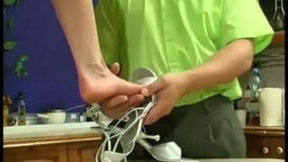 Scared Maid Gets her Feet Fucked