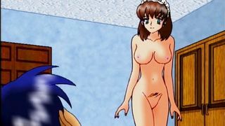 Maid hentai with bigboobs hot riding dick