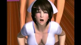 Hot animated nurse pleasuring a dick
