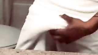 Maid Caught me Stroking my Cock
