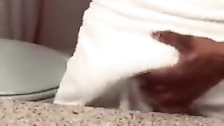 Maid Caught me Stroking my Cock