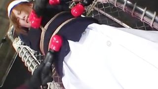 Tied Oriental in Maid Uniform Teased with Multiple Sex Toys