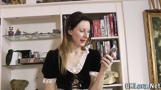 Toying stockings brit