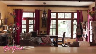 Girl Grind - Inked lesbian roomates sissor