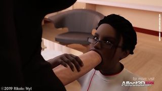 Ebony Nurse helping her futanari patient in a cool 3d animation