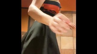 Egirl Rides 12'' Dildo in PUBLIC BATHROOM Taco Bell Teen