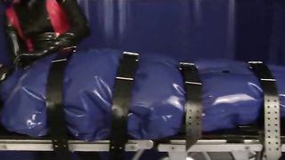 Latex Girl Heavy Rubber Slave in Inflatable Bondage Bag and Breath Control