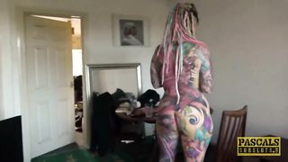 Fully Tattooed Subslut Piggy Mouth Slammed By Rough Dom