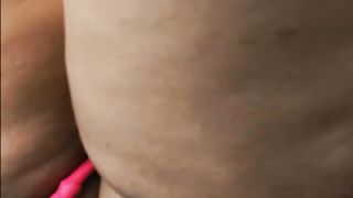 Rough masturbation with huge dildo in juicy cunt and asshole