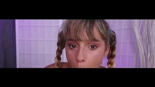 Little Teen in Pigtails POV BLOWJOB