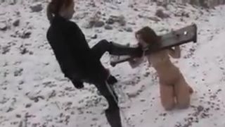 Mistress Claire and her Slave Girl on Snow