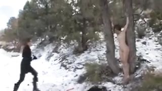 Mistress Claire and her Slave Girl on Snow
