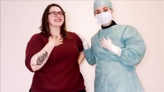 2 Sadistic Girls make you their Medical Slave Quickie