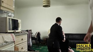 Submissive Teen Gags Throating Cock