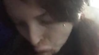 FACIAL. Blowjob at Train