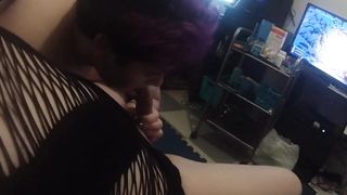Slave Takes serious Caning then Sucks Mistress's Girldick
