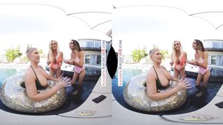 Naughty America three Hotties Bang their Friend's Son in VR