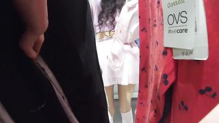 Upskirt no Panties at the Mall, Public Sex, Facial and Cumwalk!!!