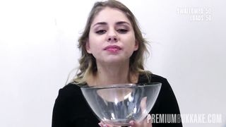 Premium Bukkake - Julie Red gulps 54 huge mouthful cum loads