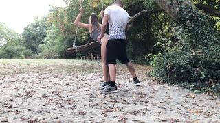 Risky Outdoor Nature Sex at Park with Hot 19 Years old Chick