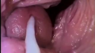 Live Action Hentai Internal View Creampie Shot inside Vagina