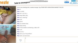 Omegle Girl with Nice Tits Fingering Pussy and Spreading Ass Wit Sound 2020