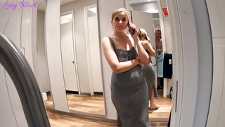 Fitting Room Sex with Clothing Store Consultant Ends Cum Swallow