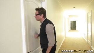 Dad peeks inside window while gia gets bbced!