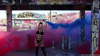 Gets dp'd in a desolate warehouse