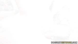 Gloryhole giant bbc rammed up tiny blonde puss