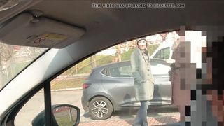 AMAZING handjob flash car