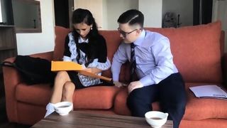 Shy Petite Brunette Maid Gets Cock From Behind - Watch Part 2 on maidpornvideos.com