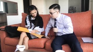 Shy Petite Brunette Maid Gets Cock From Behind - Watch Part 2 on maidpornvideos.com