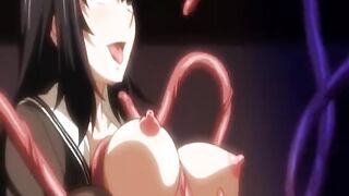 Bondage Anime Hentai Lesbian Maid Humilation in Group with Tentacles