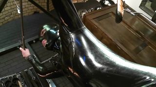 Latex Domina Trains her Rubber Gimp