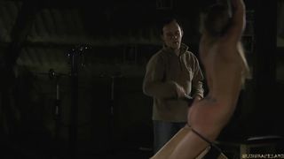 Face slapped and bdsm fucked blonde slave swallows sub cumshot