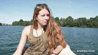 Alba Rubbing Her Sweet Pussy Down by the Lake