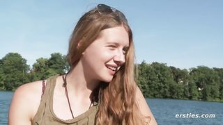 Alba Rubbing Her Sweet Pussy Down by the Lake