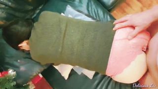;-) Offered my juicy pussy as Christmas present! Doggy style!