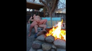 Caught Busted by Neighbor Backyard MILF Rides Cock (60FPS HD)