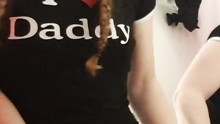 Small Teen Babe Gets Floor Wet in Public Changing Room